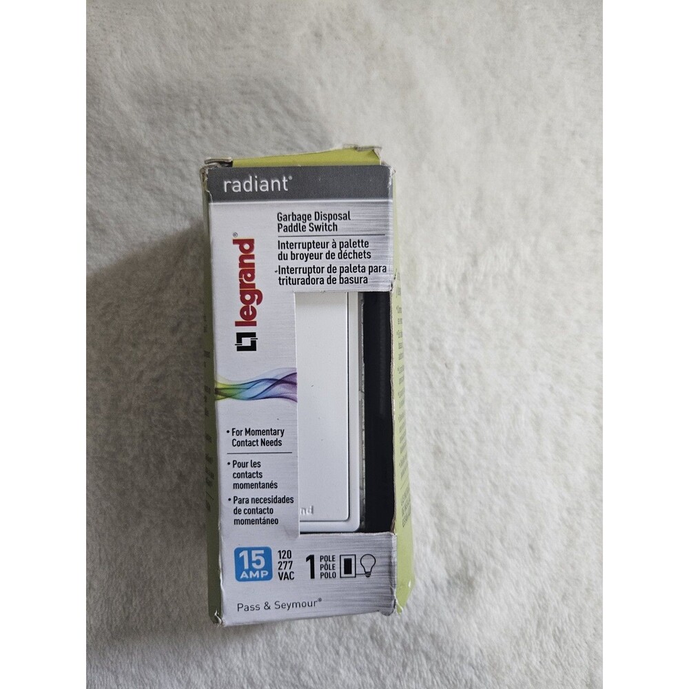 Legrand Radiant 15A Garbage Disposal Paddle Switch
